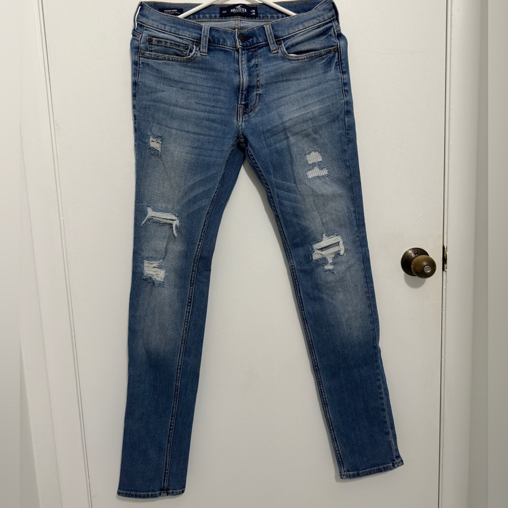 Hollister ripped design jeans, 30x30 skinny stacked